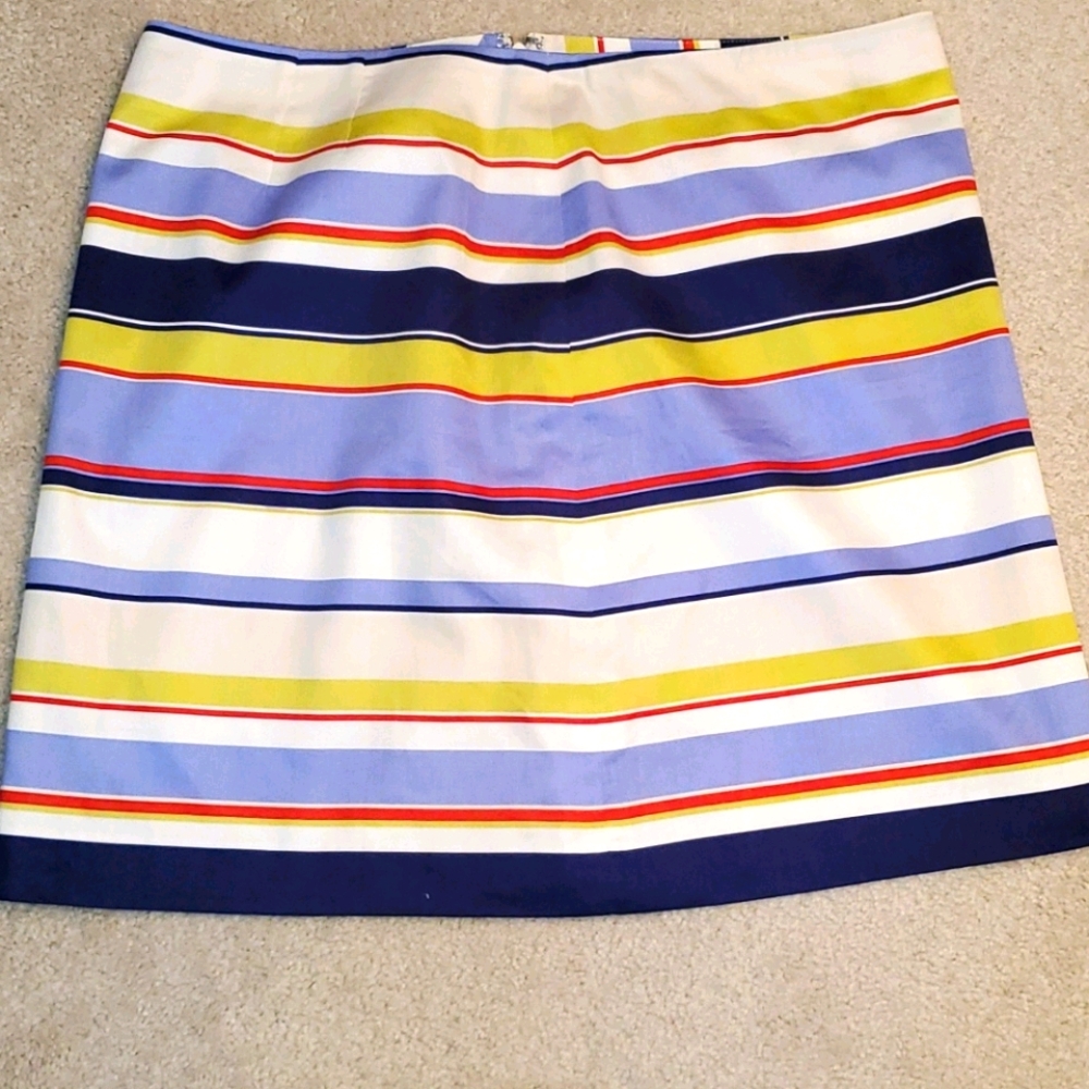 Ann Taylor Loft multicolored striped A line skirt